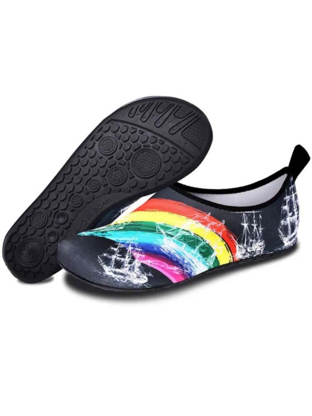 Quick Dry Rainbow Wave Slip-On Water Beach Shoes Size 42/43